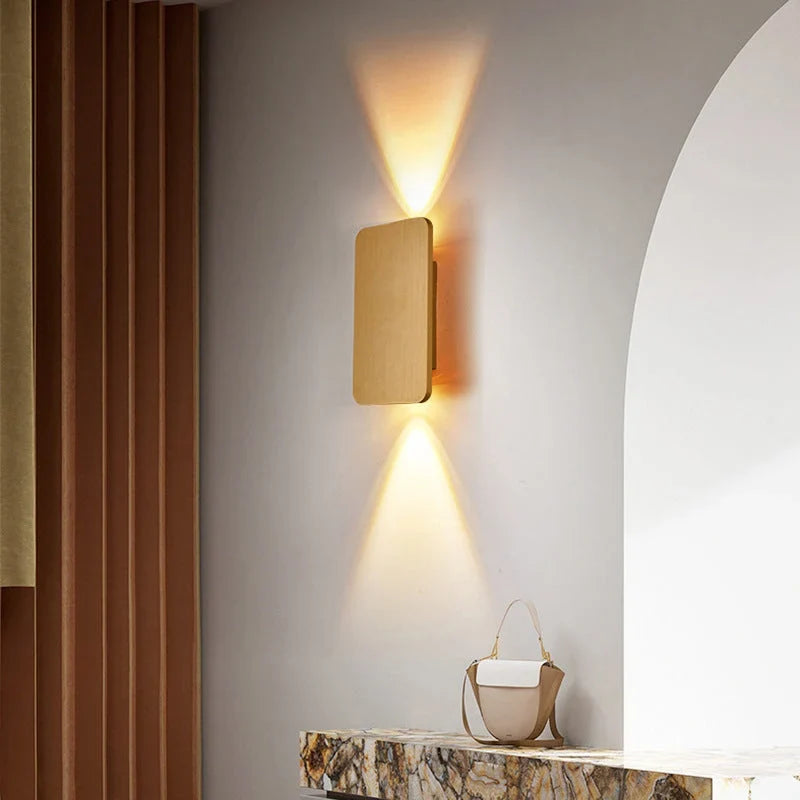 Lumi Nova Up Down Wall Light  Brushed Aluminium Modern Indoor Sconce