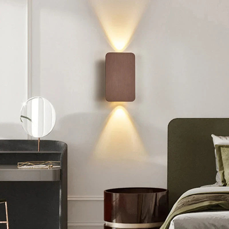 Lumi Nova Up Down Wall Light  Brushed Aluminium Modern Indoor Sconce