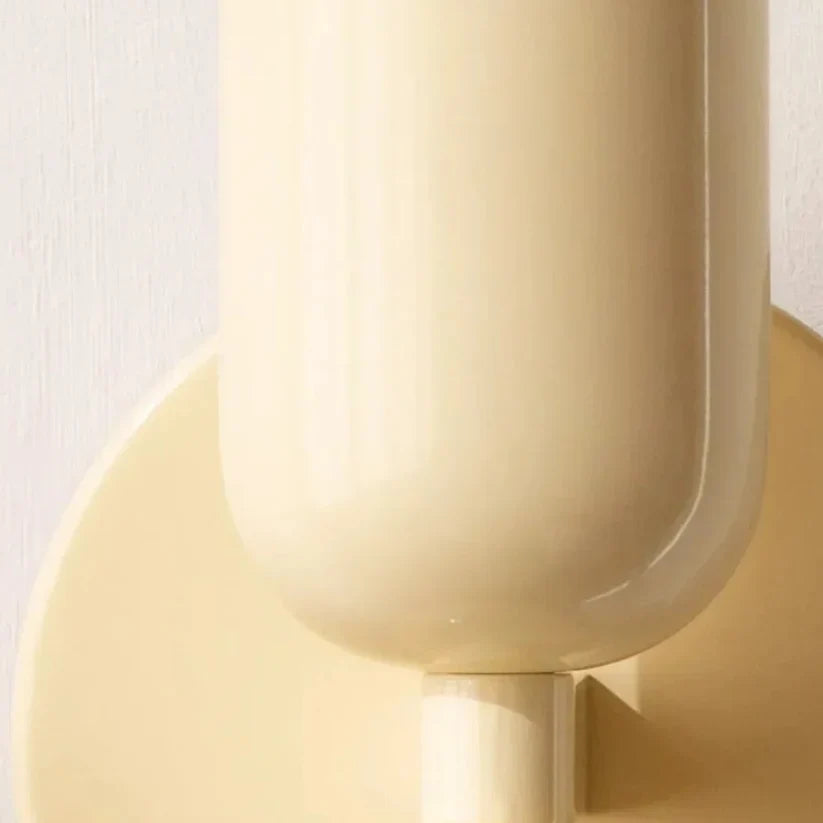 Zola Macaron Capsule Wall Light | Two-Tone Metal Up Down Sconce for Bedroom & Hallway