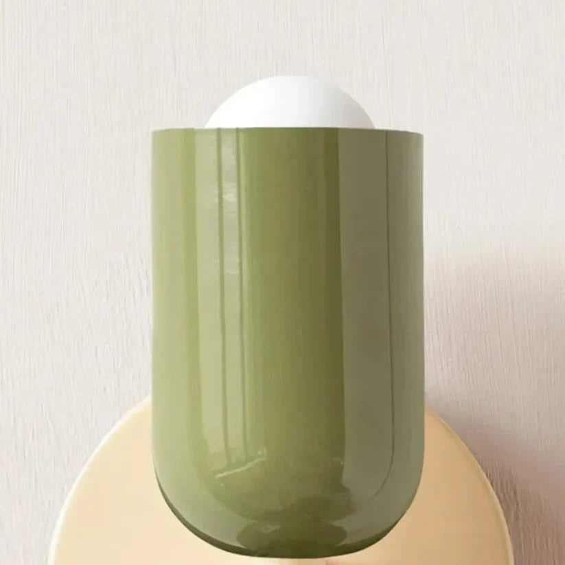 Zola Macaron Capsule Wall Light | Two-Tone Metal Up Down Sconce for Bedroom & Hallway
