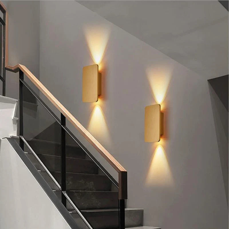 Lumi Nova Up Down Wall Light  Brushed Aluminium Modern Indoor Sconce