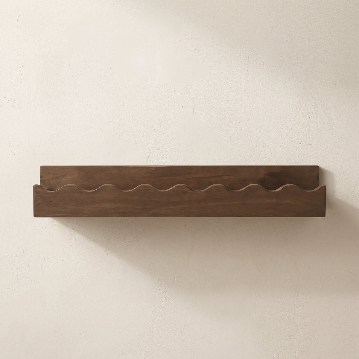 Ovalux Scalloped Floating Wall Shelf | Solid Timber Picture Ledge Display Rack