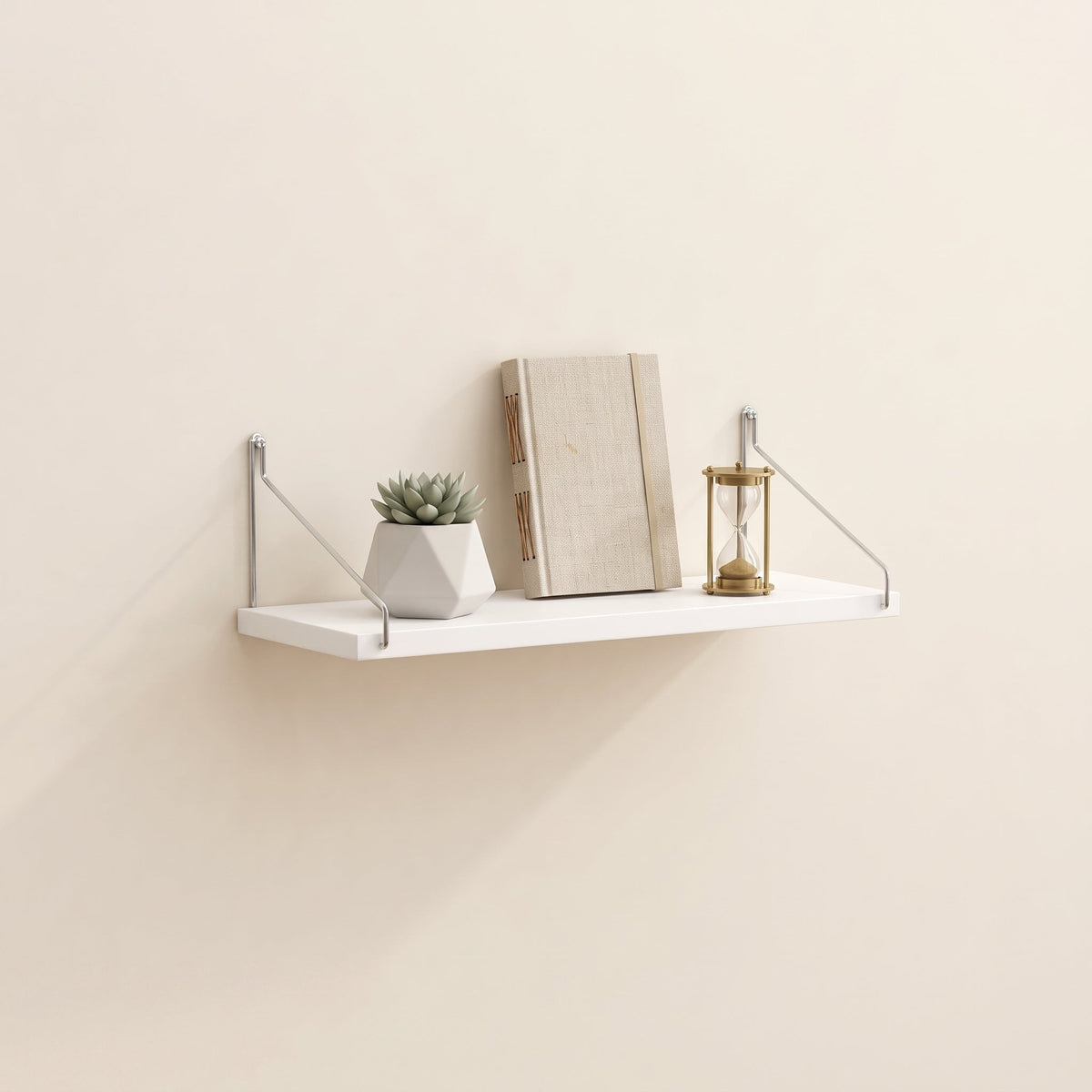 Rani Bracket Mounted Floating Wall Shelf  Matt Black Timber Storage Display Rack