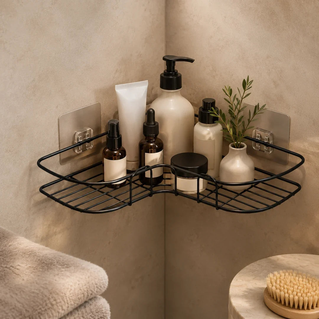 Kava Corner Shower Caddy Shelf | Adhesive Rustproof Wire Wall Organiser