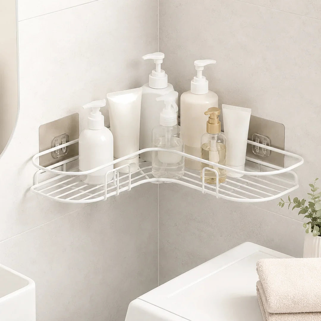 Kava Corner Shower Caddy Shelf | Adhesive Rustproof Wire Wall Organiser
