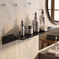 Oren Floating Bathroom Shelf | Matt White Self-Adhesive Wall Rack Organiser