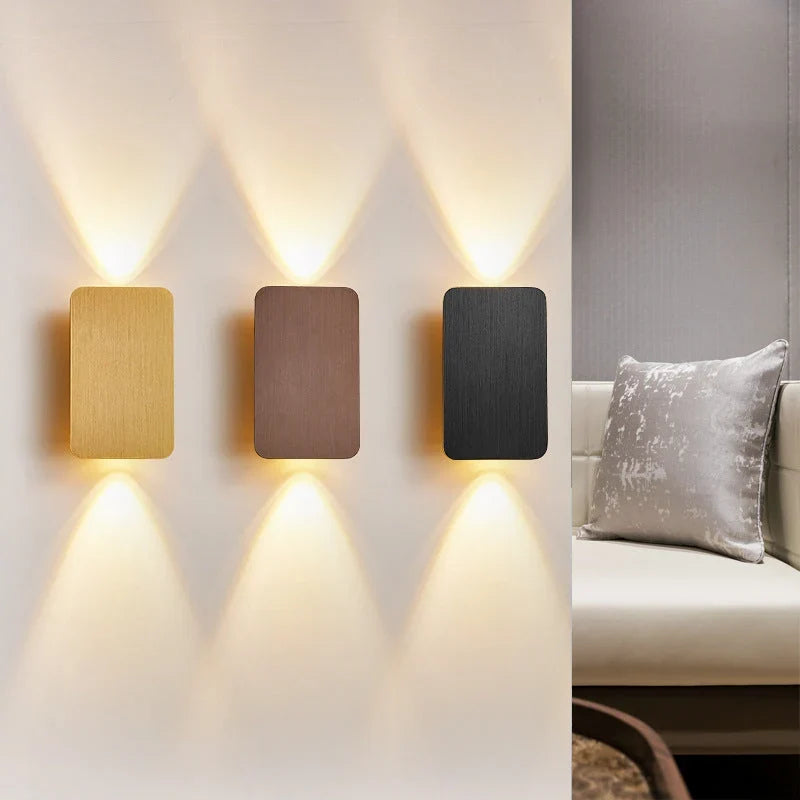 Lumi Nova Up Down Wall Light  Brushed Aluminium Modern Indoor Sconce