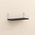 Rani Bracket Mounted Floating Wall Shelf  Matt Black Timber Storage Display Rack