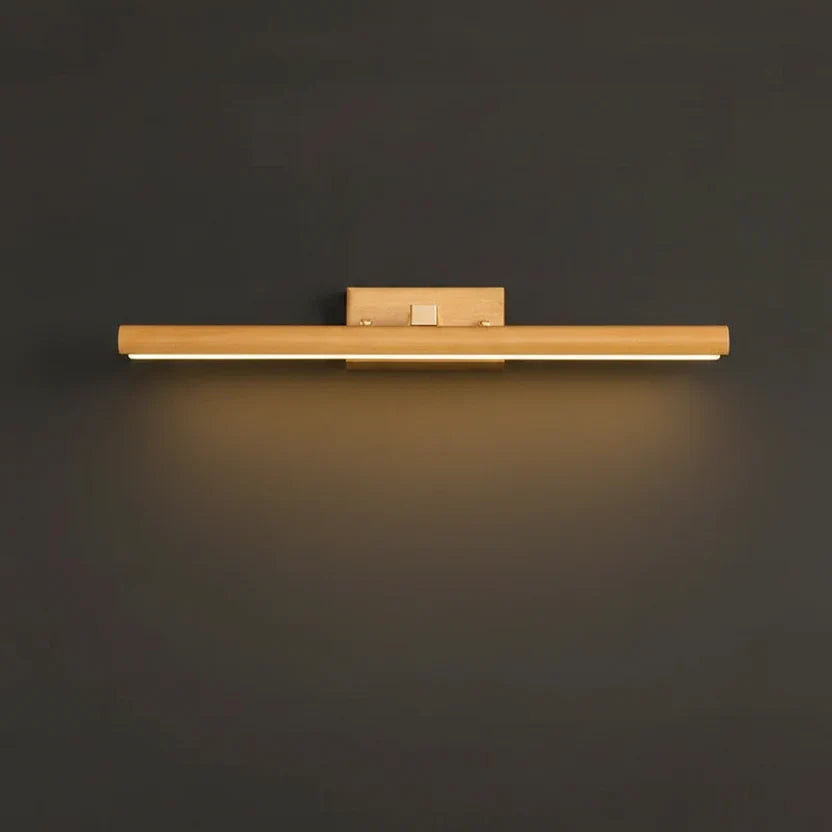 Elva Nordic Wooden Linear Wall Light | Rotatable Timber Vanity Sconce for Mirror