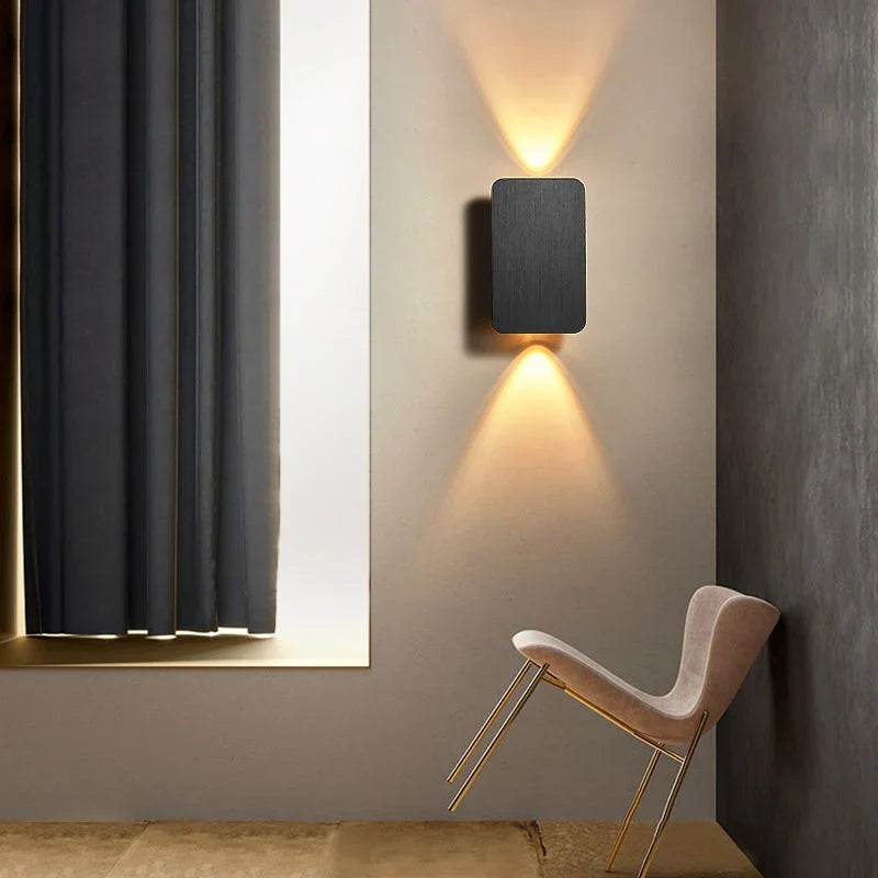 Lumi Nova Up Down Wall Light  Brushed Aluminium Modern Indoor Sconce