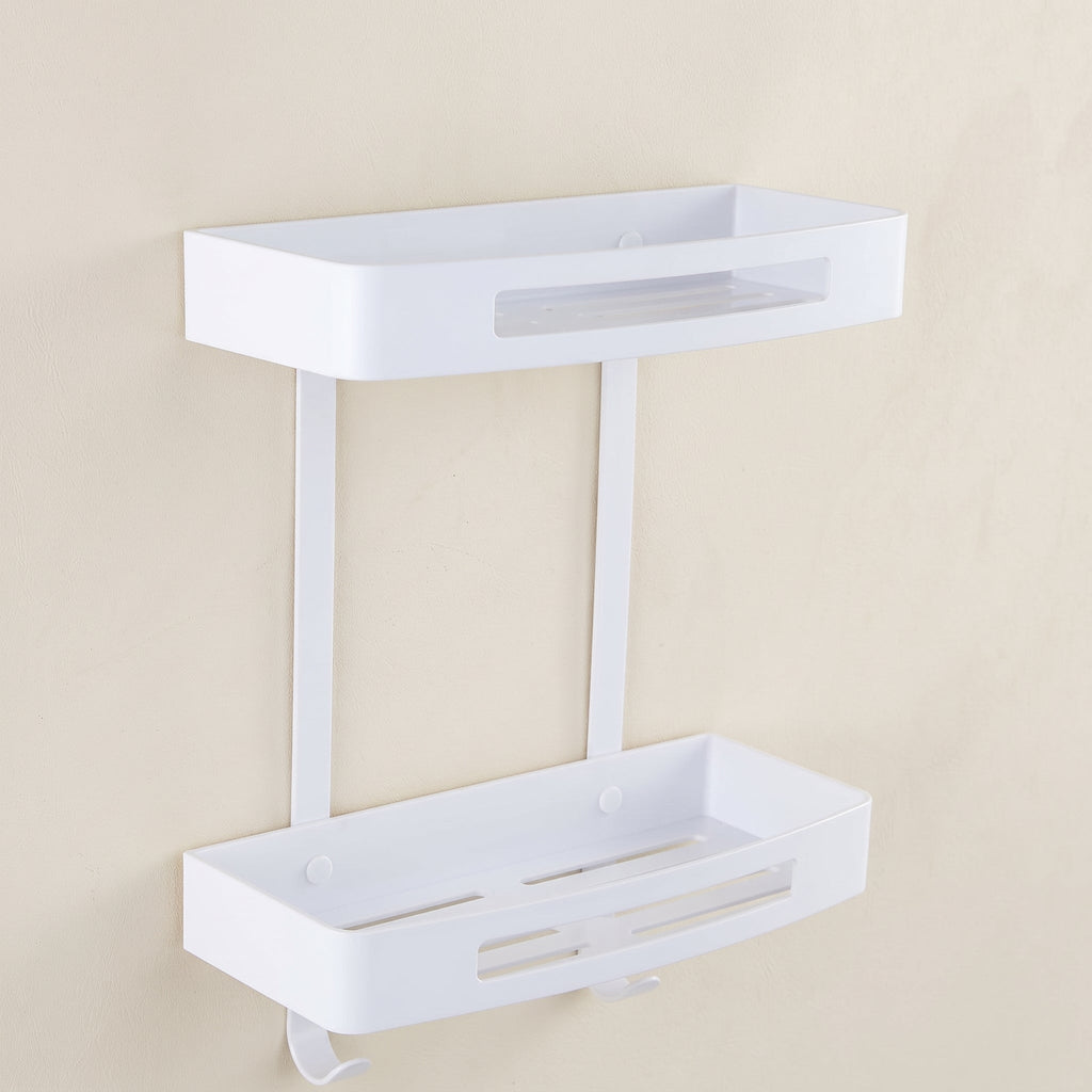 Kael Stainless Steel Shower Caddy Basket | 2-Tier Wall Mounted Bathroom Organiser