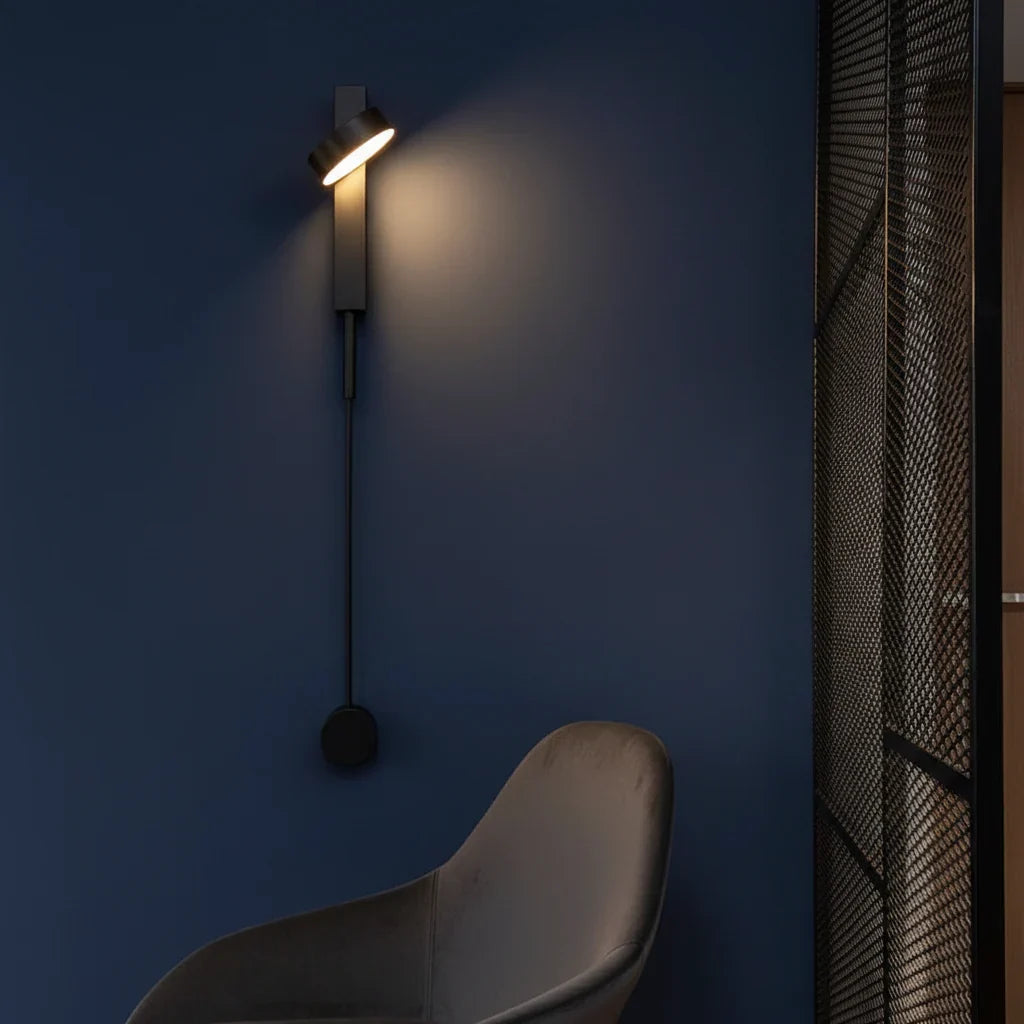 Nordic LED Wall Light | Matt Black Adjustable Rotatable Reading Sconce