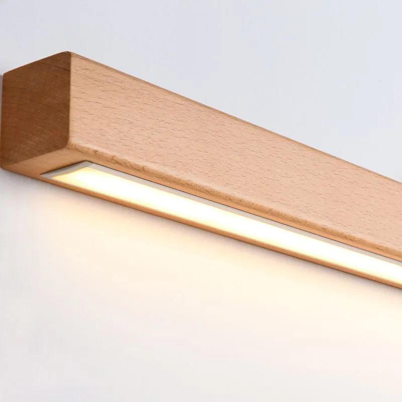 Ovel Muto Linear Wooden Wall Light | Natural Timber LED Vanity & Mirror Lamp