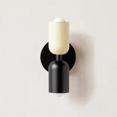 Zola Macaron Capsule Wall Light | Two-Tone Metal Up Down Sconce for Bedroom & Hallway