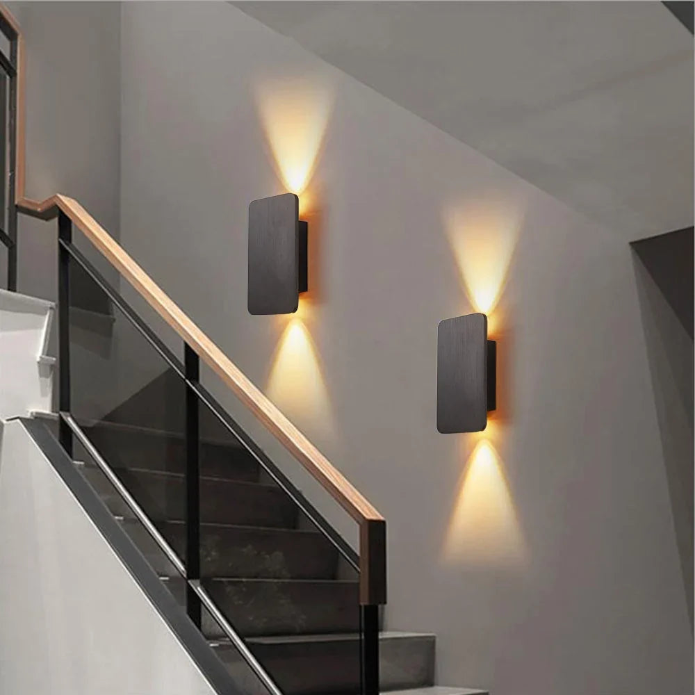 Lumi Nova Up Down Wall Light  Brushed Aluminium Modern Indoor Sconce