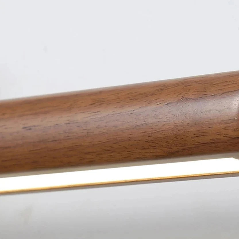 Elva Nordic Wooden Linear Wall Light | Rotatable Timber Vanity Sconce for Mirror