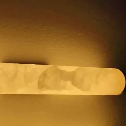 Marble LED Wall Light | Natural Alabaster Tube Sconce for Living Room