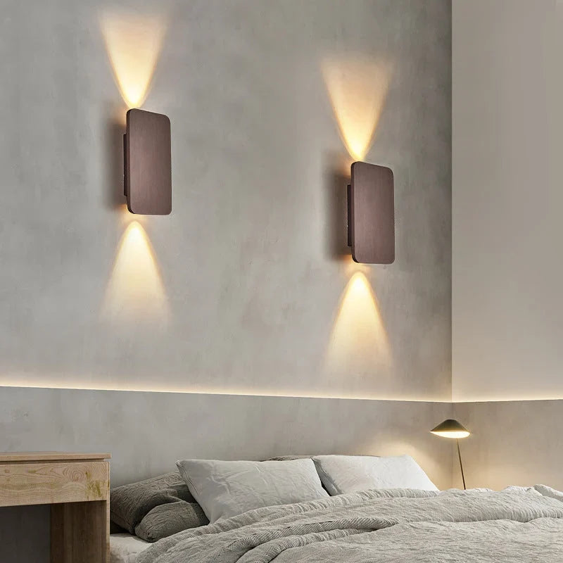Lumi Nova Up Down Wall Light  Brushed Aluminium Modern Indoor Sconce